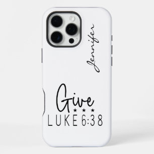 Modern Minimalist Bible Verse Luke 6:38 iPhone 16 Pro Max Case