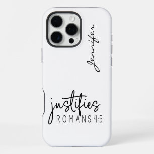 Modern Minimalist Bible Verse Romans 4:5 iPhone 16 Pro Max Case