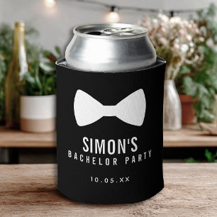 Modern Minimalist Big Bold Black Bachelor Party Can Cooler