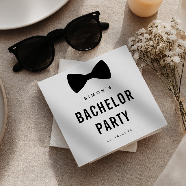 Modern Minimalist Big Bold Black Bachelor Party Napkin (Modern Minimalist Big Bold Black Bachelor Party Napkins)