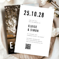 Modern Minimalist Big Bold Monogram Photo QR Code