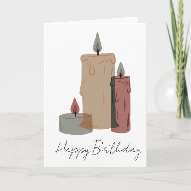 Modern Minimalist Birthday Greeting Card (Front)