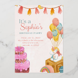 Modern Minimalist Birthday Invitation Card Cust