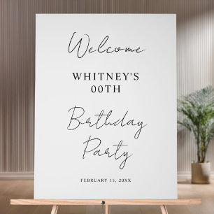 Modern Minimalist Birthday Party Acrylic Sign