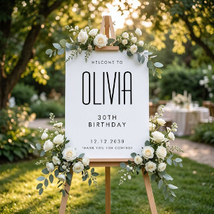 Modern Minimalist Birthday Welcome Sign