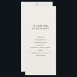 Modern Minimalist Black and Ecru Wedding Program<br><div class="desc">Modern black and ecru wedding program with simple minimalist typography design.</div>