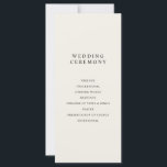 Modern Minimalist Black and Ecru Wedding Program<br><div class="desc">Modern black and ecru wedding program with simple minimalist typography design.</div>