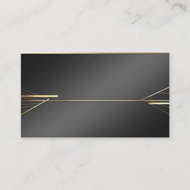 Modern Minimalist Black and Gold Business Card (Front)