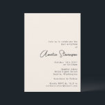 Modern Minimalist Black and Ivory Bat Mitzvah Invitation<br><div class="desc">Modern Minimalist Black and Ivory Bat Mitzvah Invitation</div>
