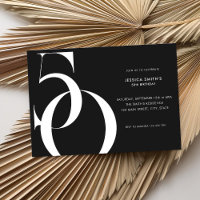 Modern Minimalist Black and White 50th Birthday