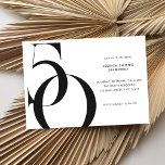 Modern Minimalist Black and White 50th Birthday Invitation<br><div class="desc">Modern minimalist 50th birthday invitation featuring simple design with chic typography and elegant script.</div>