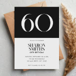 Modern Minimalist Black and White 60th Birthday Invitation<br><div class="desc">Modern minimalist 60th birthday invitation featuring simple design with elegant chic typography in black and white colour.</div>