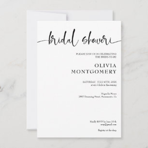Modern Minimalist Black and White Bridal Shower Invitation