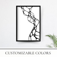 Modern Minimalist Black and White Cells Art Print