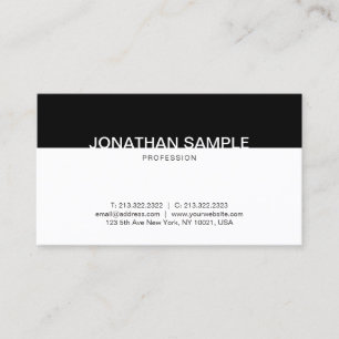 Modern Minimalist Black And White Clean Elegant Business Card