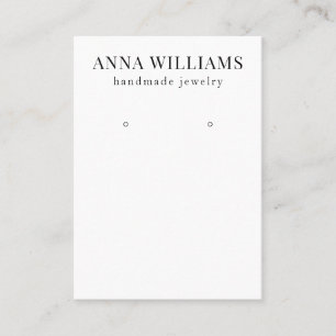 Modern Minimalist Black and White Earring Display Business Card