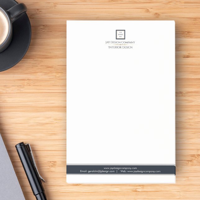 Modern Minimalist Black and White Logo Business Post-it Notes (Creator Uploaded)