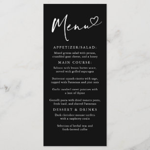 Modern Minimalist Black and White Menu