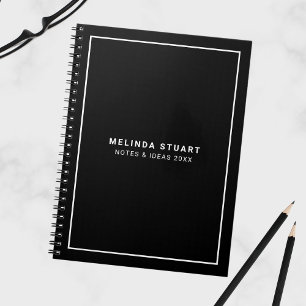Modern Minimalist Black and White Notebook