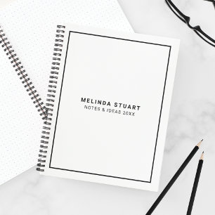 Modern Minimalist Black and White Notebook