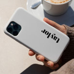 Modern Minimalist Black and White Personalised iPhone 15 Pro Case<br><div class="desc">Introducing the Modern Minimalist Black and White Personalised Phone Case – a sleek and sophisticated accessory designed for those who appreciate clean and elegant aesthetics. This monogram phone case offers a touch of personalisation with custom monograms, making it the perfect choice for individuals seeking a unique and trendy phone case....</div>