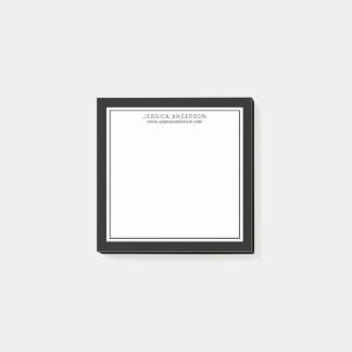 Modern & Minimalist Black And White Personalised Post-it Notes