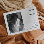 Modern Minimalist Black And White Photo Horizontal Save The Date<br><div class="desc">This Modern Minimalist Black and White Photo horizontal save the date is perfect for your classy boho wedding. Its simple, unique abstract design accompanied by a contemporary minimal script and a white and black colour palette gives this product a feel of elegant formal luxury while staying simplistic, chic bohemian. Keep...</div>