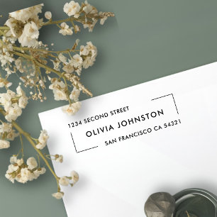 Modern Minimalist Black and White Return Address Self-inking Stamp