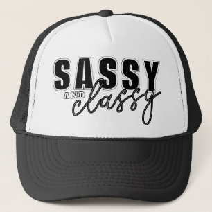 Modern Minimalist Black And White Sassy And Classy Trucker Hat