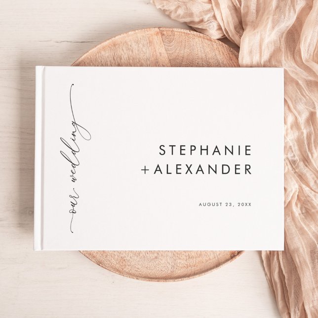 Modern Minimalist Black and White Simple Wedding Guest Book (Creator Uploaded)