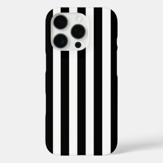 Modern Minimalist Black and White Stripes iPhone 16 Pro Case