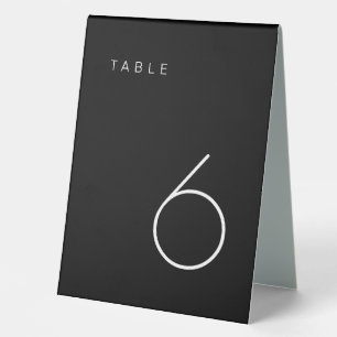 Modern Minimalist Black and White Table Number
