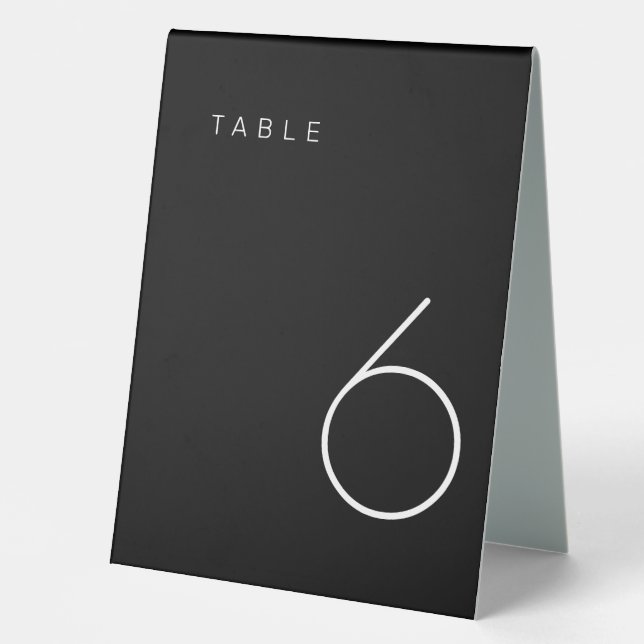 Modern Minimalist Black and White Table Number 1 (Front)