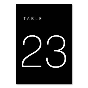 Modern Minimalist Black and White Table Number 23