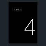 Modern Minimalist Black and White Table Number 4<br><div class="desc">This Modern Minimalist Table Number is perfect for wedding table numbers or any table number party needs! Fully customisable!</div>