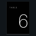 Modern Minimalist Black and White Table Number 6<br><div class="desc">This Modern Minimalist Table Number is perfect for wedding table numbers or any table number party needs! Fully customisable!</div>