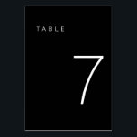 Modern Minimalist Black and White Table Number 7<br><div class="desc">This Modern Minimalist Table Number is perfect for wedding table numbers or any table number party needs! Fully customisable!</div>