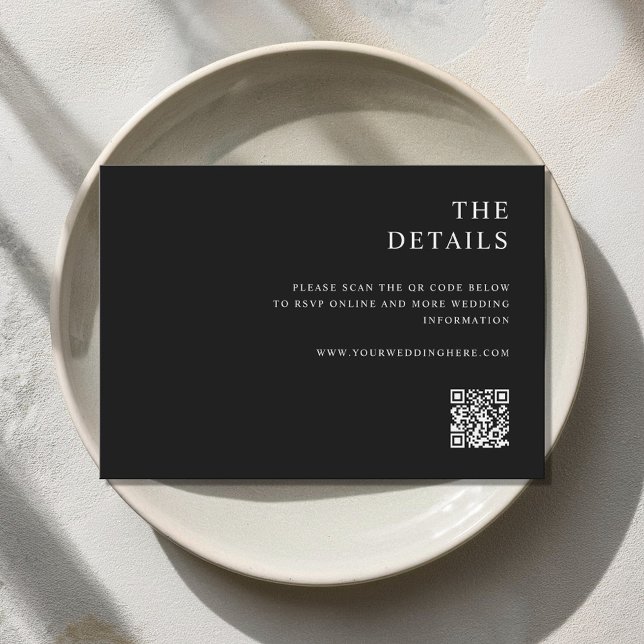 Modern Minimalist Black and White Wedding Enclosure Card (Creator Uploaded)