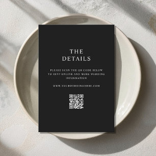 Modern Minimalist Black and White Wedding Enclosure Card