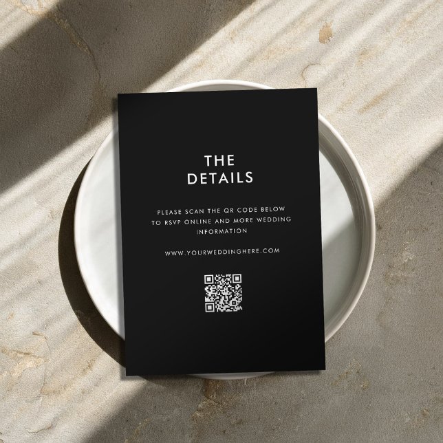 Modern Minimalist Black and White Wedding Enclosure Card (Creator Uploaded)