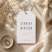 Modern Minimalist Black and White Wedding Favour