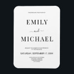 Modern Minimalist Black and White Wedding Invitati Magnet<br><div class="desc">Modern minimalist black and white wedding invitation. Personalise all text and colours in this simple and modern wedding invitation.</div>