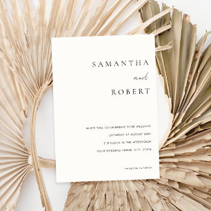 Modern Minimalist Black and White Wedding Invitation