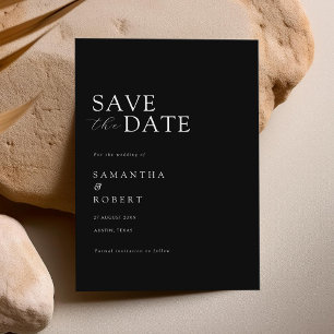 Modern Minimalist Black and White Wedding Save The Date