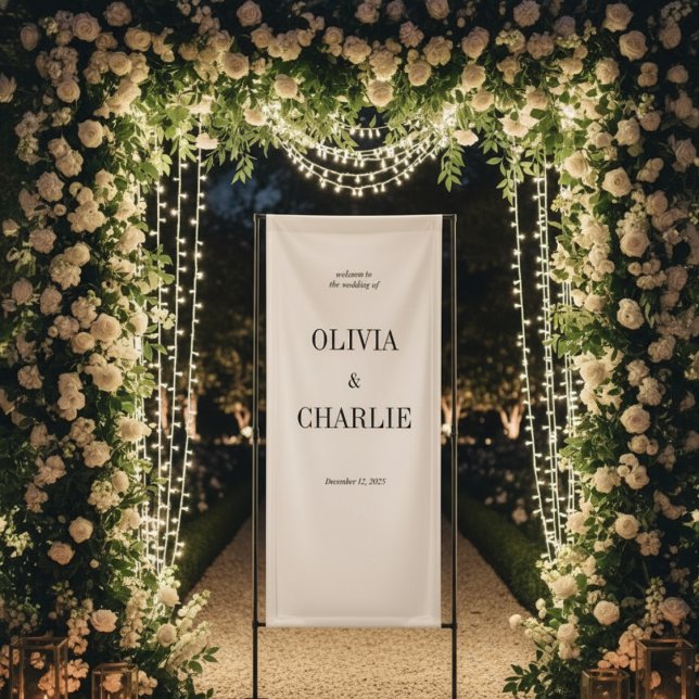 Modern Minimalist Black and White Wedding Welcome Banner (Creator Uploaded)