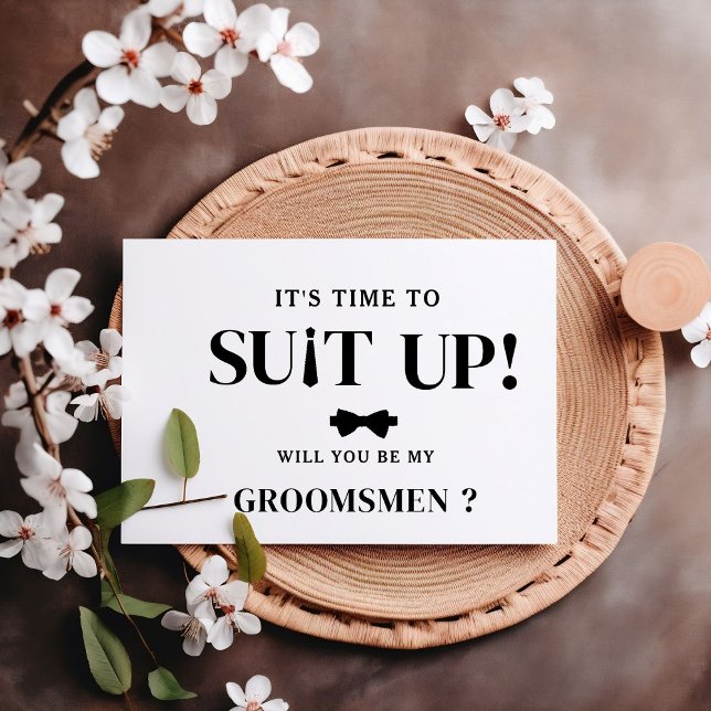 Modern Minimalist Black Asking Groomsman Proposal Card (Creator Uploaded)