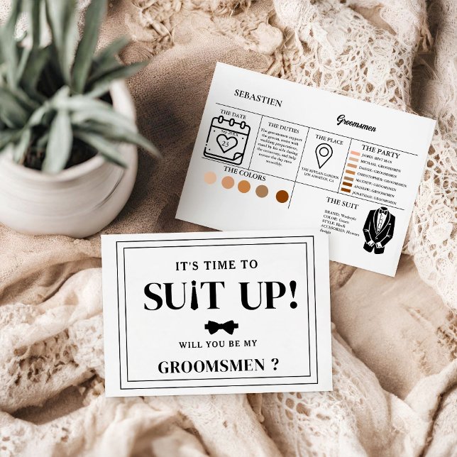 Modern Minimalist Black Asking Groomsman Proposal Card (Creator Uploaded)