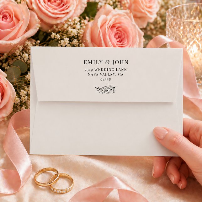 Modern Minimalist Black & Beige Wedding Envelope (Creator Uploaded)