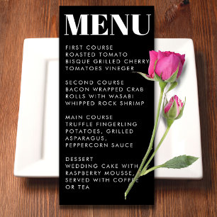 Modern Minimalist Black Bold Typography Wedding Menu