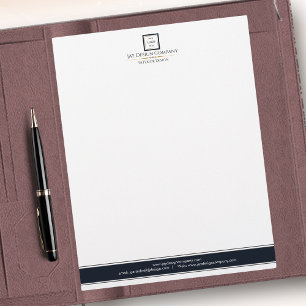 Modern Minimalist Black Border Business Logo Custom Letterhead